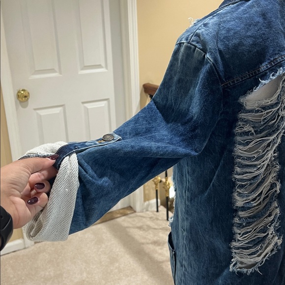 Distressed Denim Jacket - Picture 3 of 8
